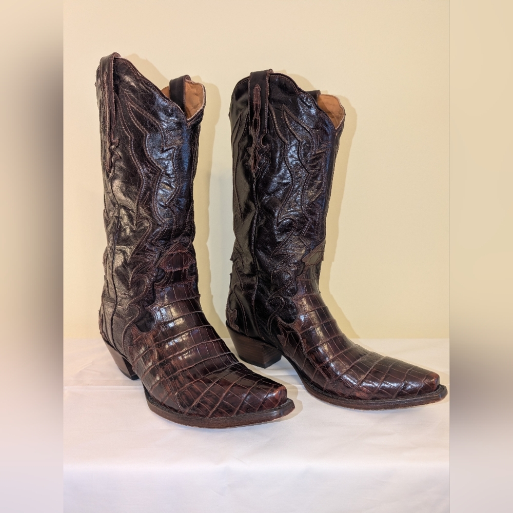 DAN POST Genuine Crocodile Exotic Western Cowboy Boots Women's Size 9 EUC